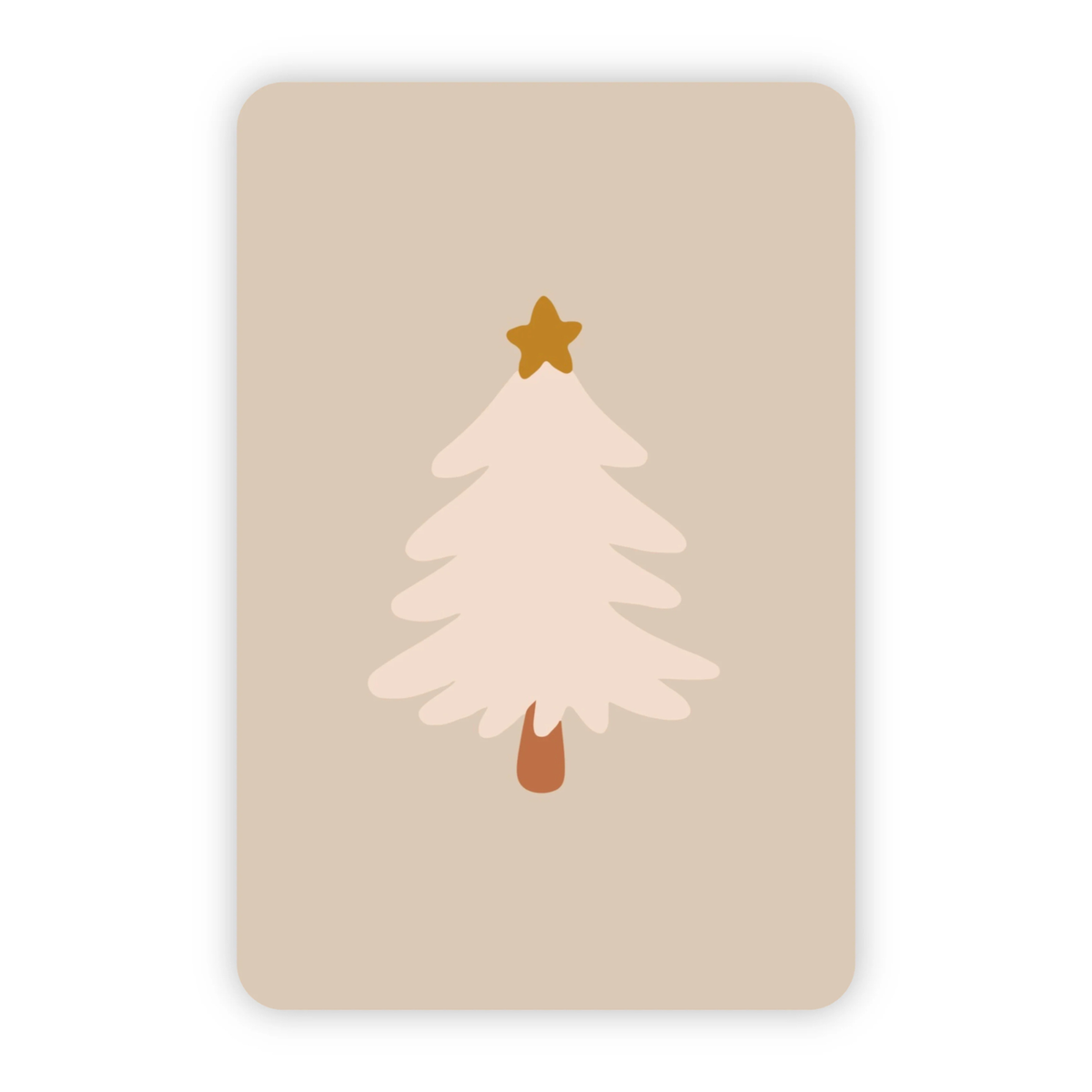 Kerstkaart goudfolie - Blanco kerstboom