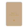 Kerstkaart goudfolie - Merry Christmas