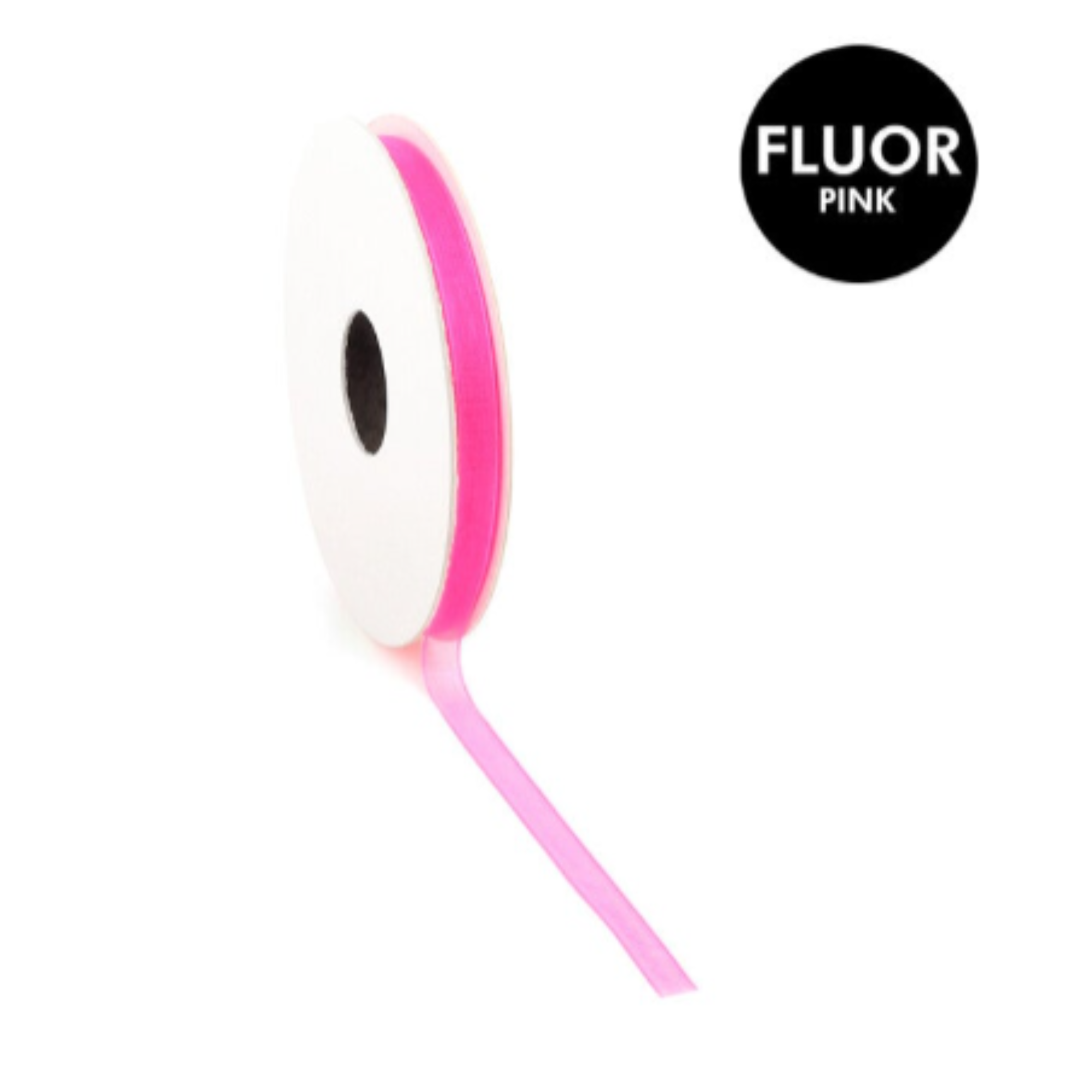 fluor roze organza lint van 7 mm breed