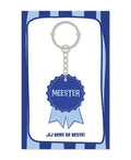 Blauwe sleutelhanger voor de meester, jij bent de beste