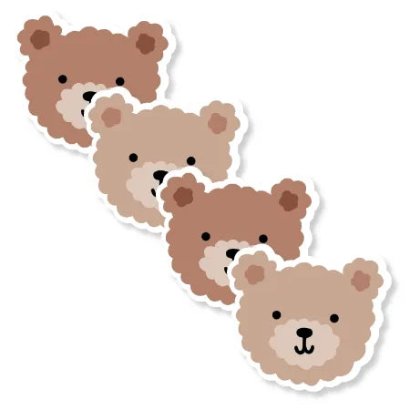 Stickers met een zacht beertje en goudfolie