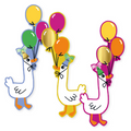 Stickers met ganzen die ballonnen vasthouden
