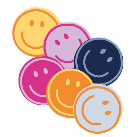 Gekleurde stickers met smileys