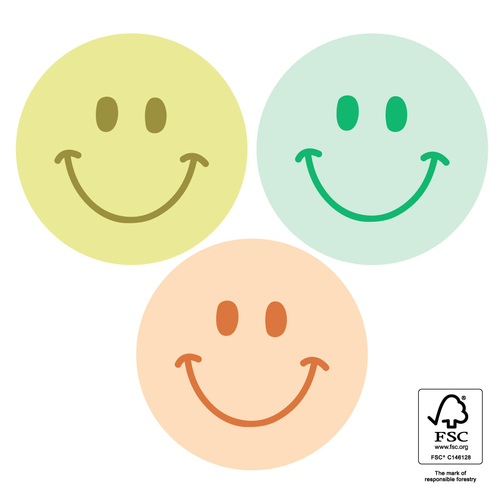 Grote stickers met smileys in pasteltinten