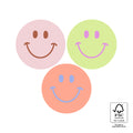 Vrolijke mini stickers met smileys in pasteltinten