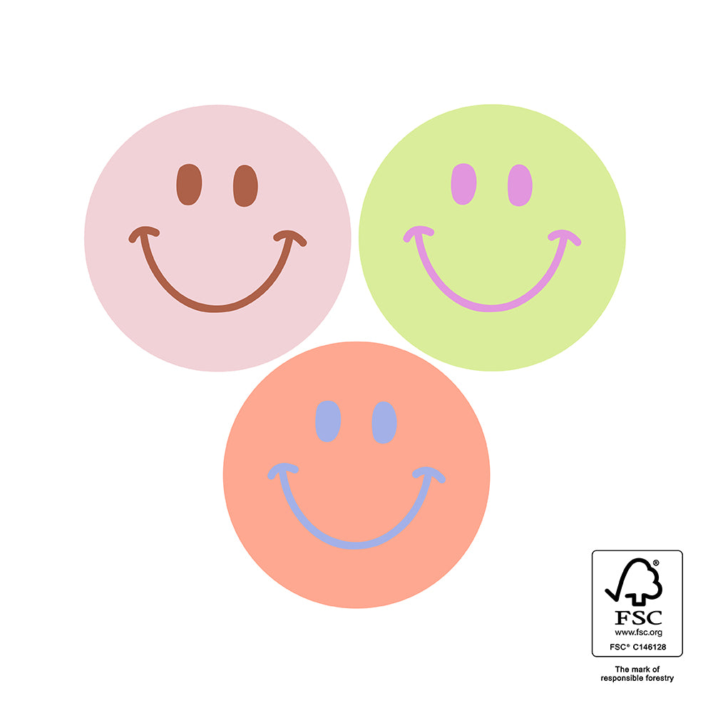 Vrolijke mini stickers met smileys in pasteltinten