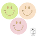 Grote stickers met smileys in pasteltinten en goudfolie