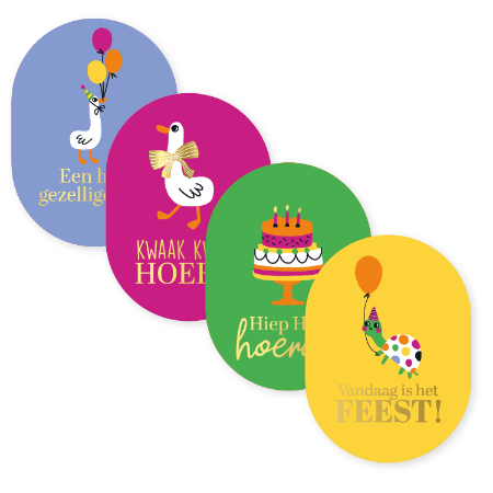 Stickers - Verjaardag ovaal - 10 stuks