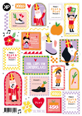 Stickervel met labelstickers voor sinterklaascadeautjes